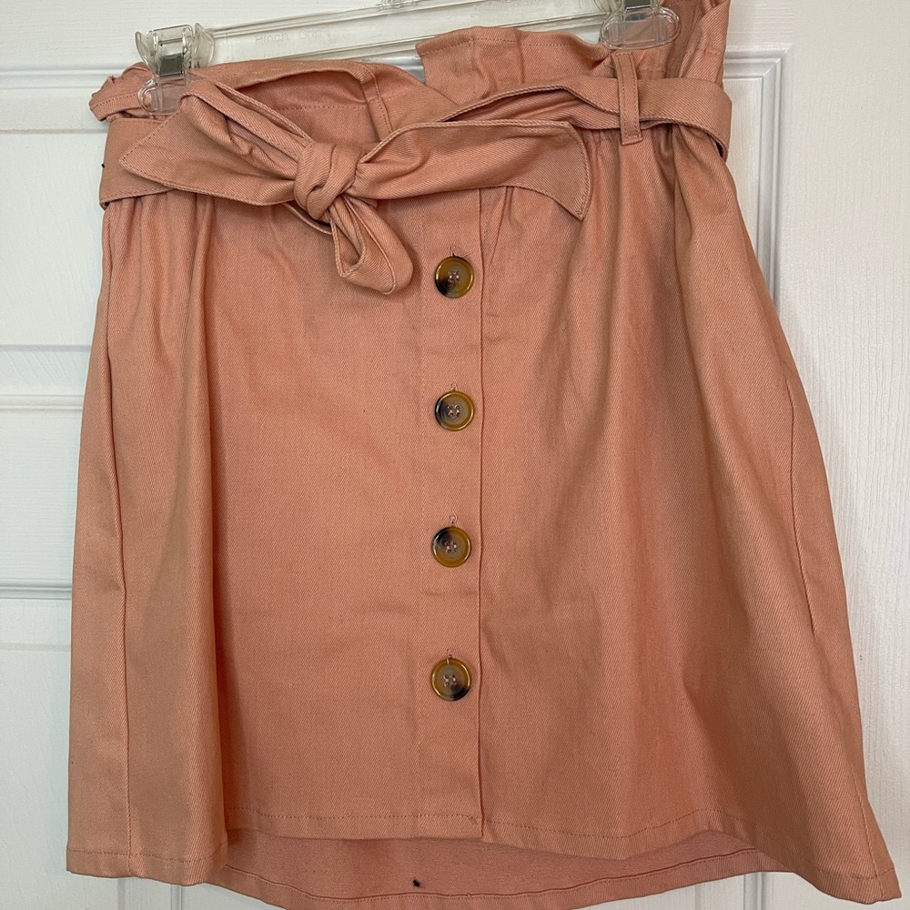 Paper Bag Button Down Skirt